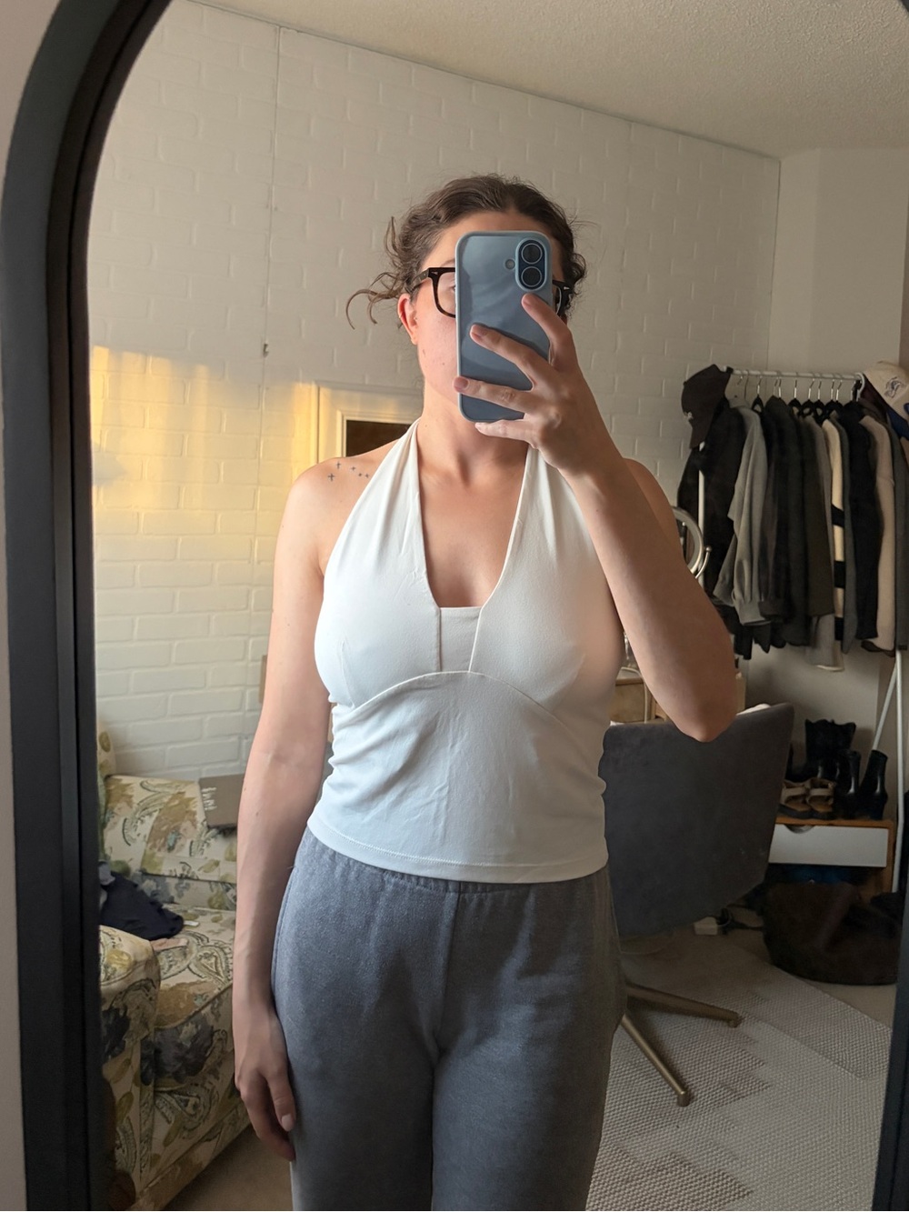 Anthropologie White Halter Top